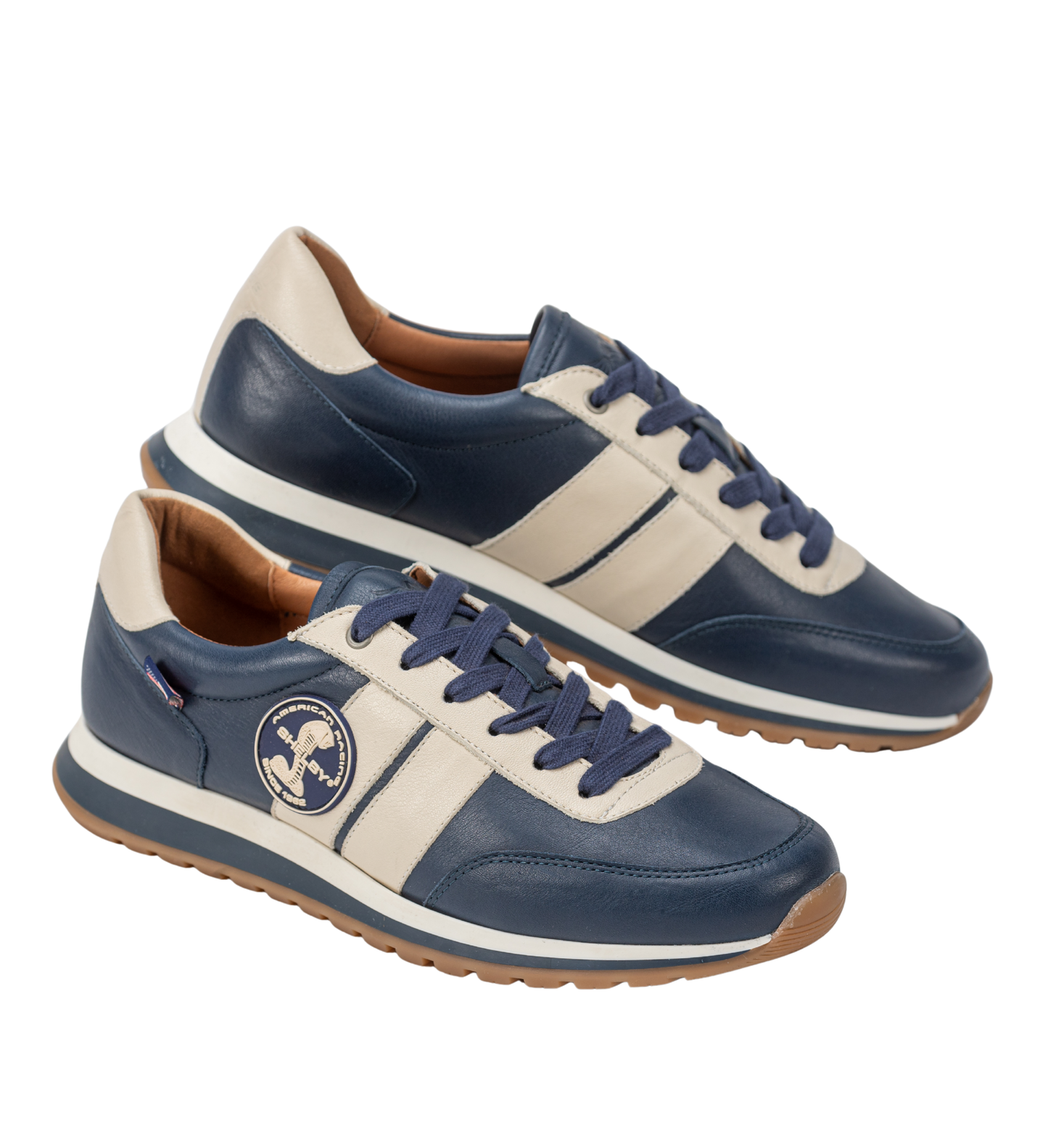 Chaussures Cuir Classic Legend Motors - Carroll Shelby Hall Bleu Marine