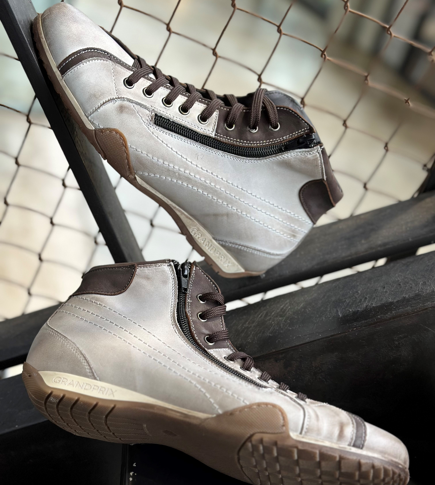 Chaussures de Conduite GPO Hi-Top Offwhite